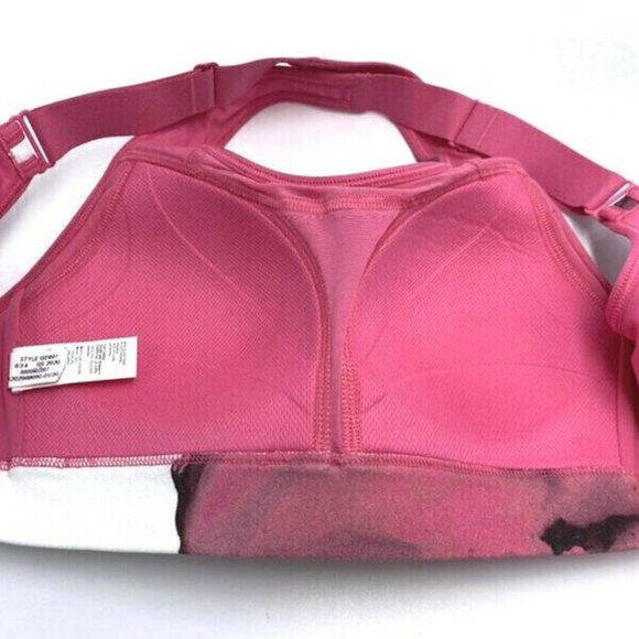 Under Armour S UA Reflect High Printed Sports Bra Pink White Gray Small - Picture 2 of 5